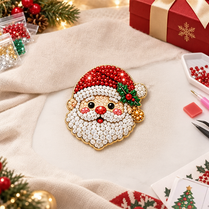 🔥🎄Sparkling Christmas Brooches - A Beginner-Friendly Diamond Painting Kit For Cozy Family Crafting, Festive Outfits And Heartfelt Handmade Gifts💎