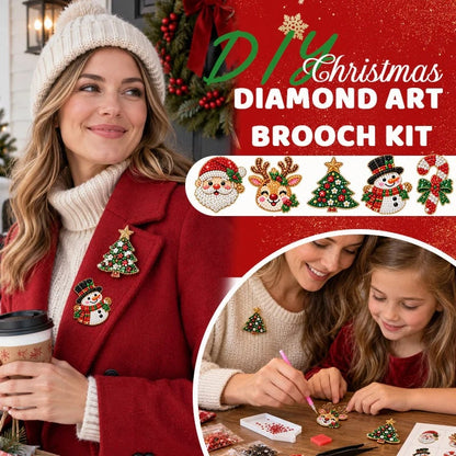 🔥🎄6 Sparkling Christmas Brooches - A Beginner-Friendly Diamond Painting Kit For Cozy Family Crafting, Festive Outfits And Heartfelt Handmade Gifts💎