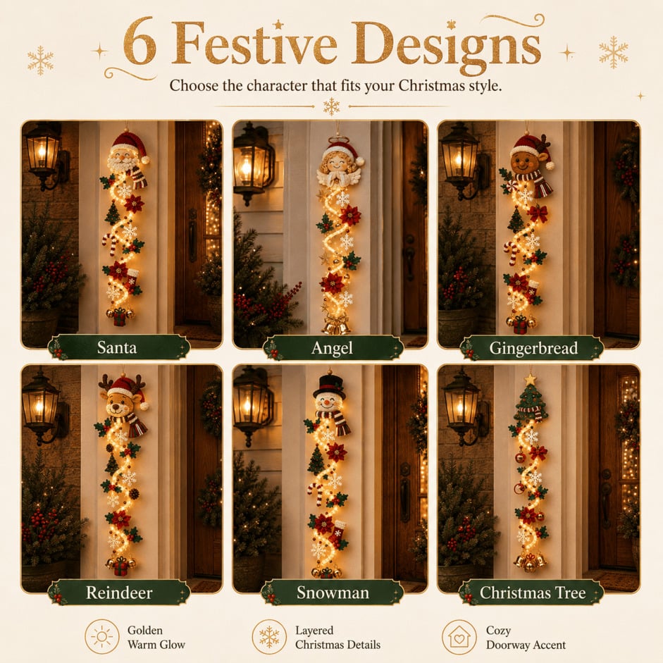 ⏳ 48% OFF TODAY – 🎄 Glowing Christmas Door Hanger | Light Up Your Doorway with Christmas Magic✨