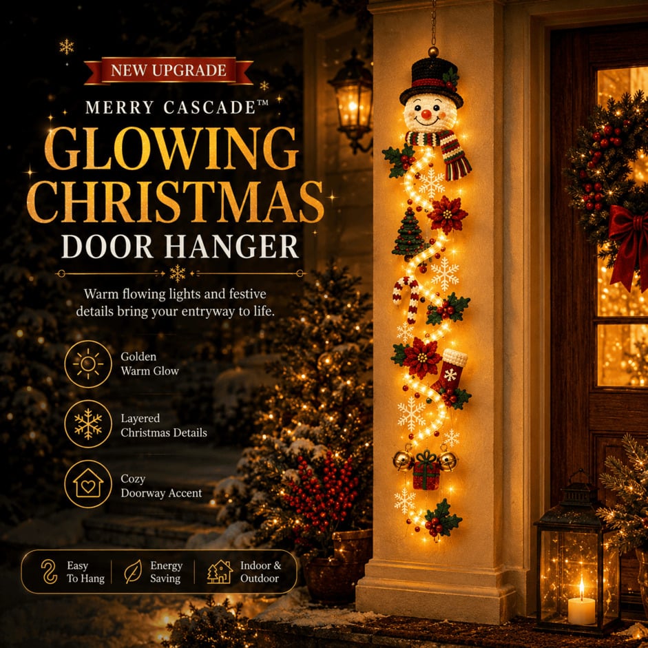 ⏳ 48% OFF TODAY – 🎄 Glowing Christmas Door Hanger | Light Up Your Doorway with Christmas Magic✨
