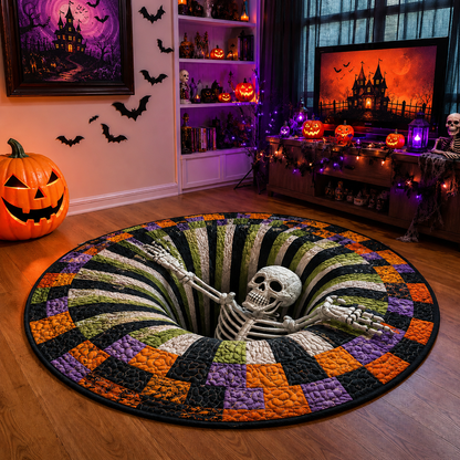 🔥🎃3D Skeleton Vortex Rug – Freak Out Your Guests This Halloween