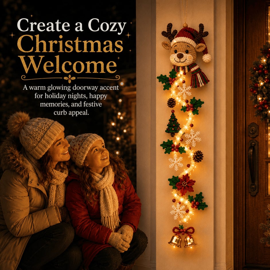 ⏳ 48% OFF TODAY – 🎄 Glowing Christmas Door Hanger | Light Up Your Doorway with Christmas Magic✨